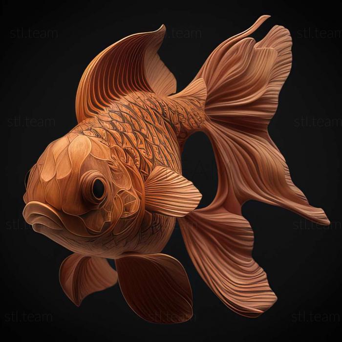 3D model Calico goldfish fish (STL)